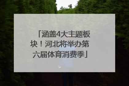 涵盖4大主题板块！河北将举办第六届体育消费季