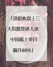 港股收盘｜三大指数集体大涨 中国稀土单日飙升60%