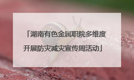 湖南有色金属职院多维度开展防灾减灾宣传周活动