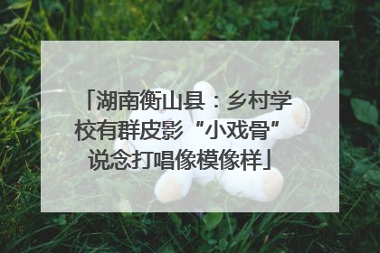 湖南衡山县：乡村学校有群皮影“小戏骨” 说念打唱像模像样