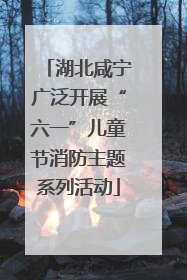 湖北咸宁广泛开展“六一”儿童节消防主题系列活动