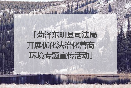 菏泽东明县司法局开展优化法治化营商环境专题宣传活动