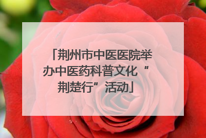 荆州市中医医院举办中医药科普文化“荆楚行”活动