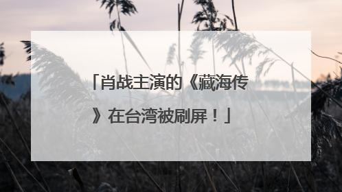 肖战主演的《藏海传》在台湾被刷屏！