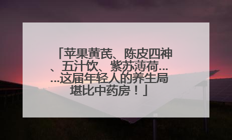 苹果黄芪、陈皮四神、五汁饮、紫苏薄荷……这届年轻人的养生局堪比中药房！