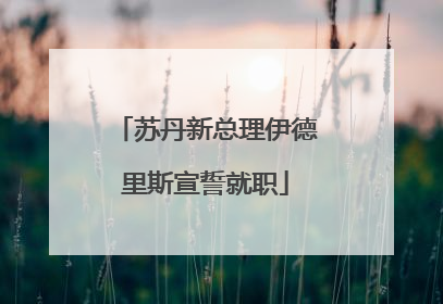 苏丹新总理伊德里斯宣誓就职