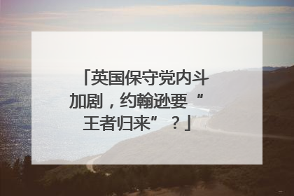 英国保守党内斗加剧，约翰逊要“王者归来”？