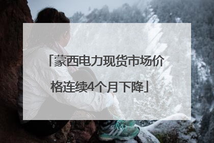 蒙西电力现货市场价格连续4个月下降