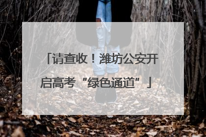 请查收！潍坊公安开启高考“绿色通道”