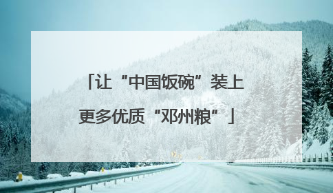 让“中国饭碗”装上更多优质“邓州粮”