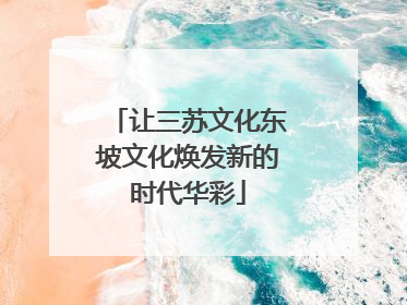 让三苏文化东坡文化焕发新的时代华彩