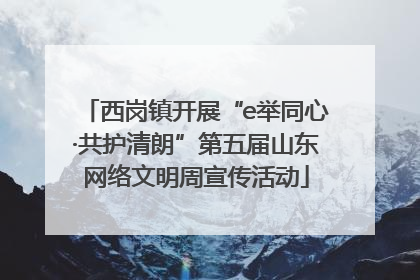 西岗镇开展“e举同心·共护清朗”第五届山东网络文明周宣传活动