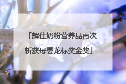 辉仕奶粉营养品再次斩获母婴龙标奖金奖