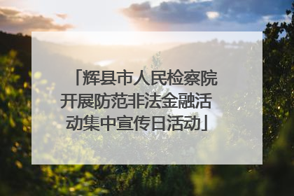 辉县市人民检察院开展防范非法金融活动集中宣传日活动