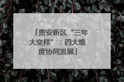 贵安新区“三年大变样”：四大维度协同发展