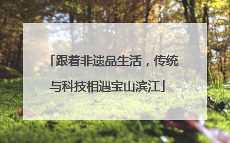 跟着非遗品生活，传统与科技相遇宝山滨江