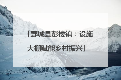 鄄城县彭楼镇：设施大棚赋能乡村振兴