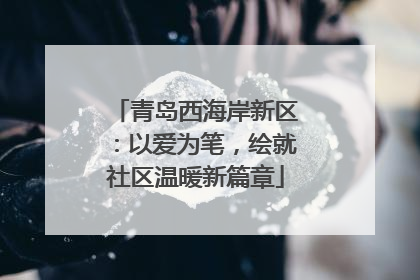 青岛西海岸新区：以爱为笔，绘就社区温暖新篇章