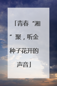 青春“湘”聚，听金种子花开的声音