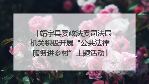 靖宇县委政法委司法局机关积极开展“公共法律服务进乡村”主题活动