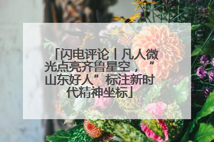 闪电评论丨凡人微光点亮齐鲁星空，“山东好人”标注新时代精神坐标