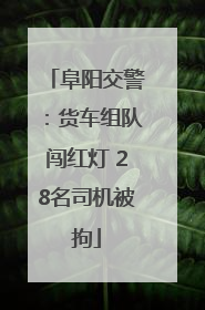阜阳交警：货车组队闯红灯 28名司机被拘