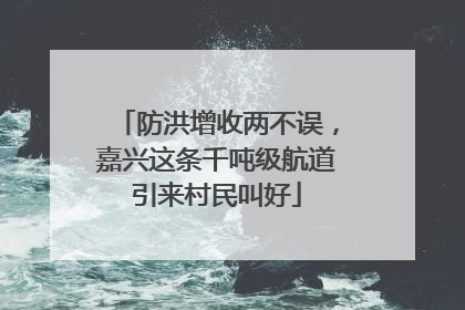 防洪增收两不误，嘉兴这条千吨级航道引来村民叫好