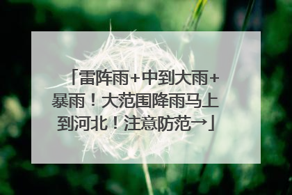 雷阵雨+中到大雨+暴雨！大范围降雨马上到河北！注意防范→