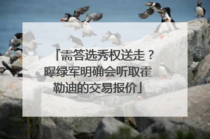 需答选秀权送走？曝绿军明确会听取霍勒迪的交易报价