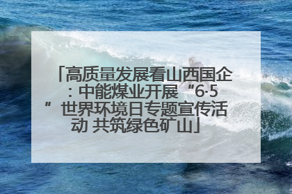高质量发展看山西国企：中能煤业开展“6·5”世界环境日专题宣传活动 共筑绿色矿山