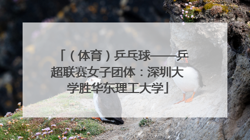 （体育）乒乓球——乒超联赛女子团体：深圳大学胜华东理工大学