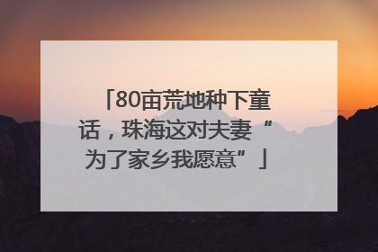 80亩荒地种下童话，珠海这对夫妻“为了家乡我愿意”